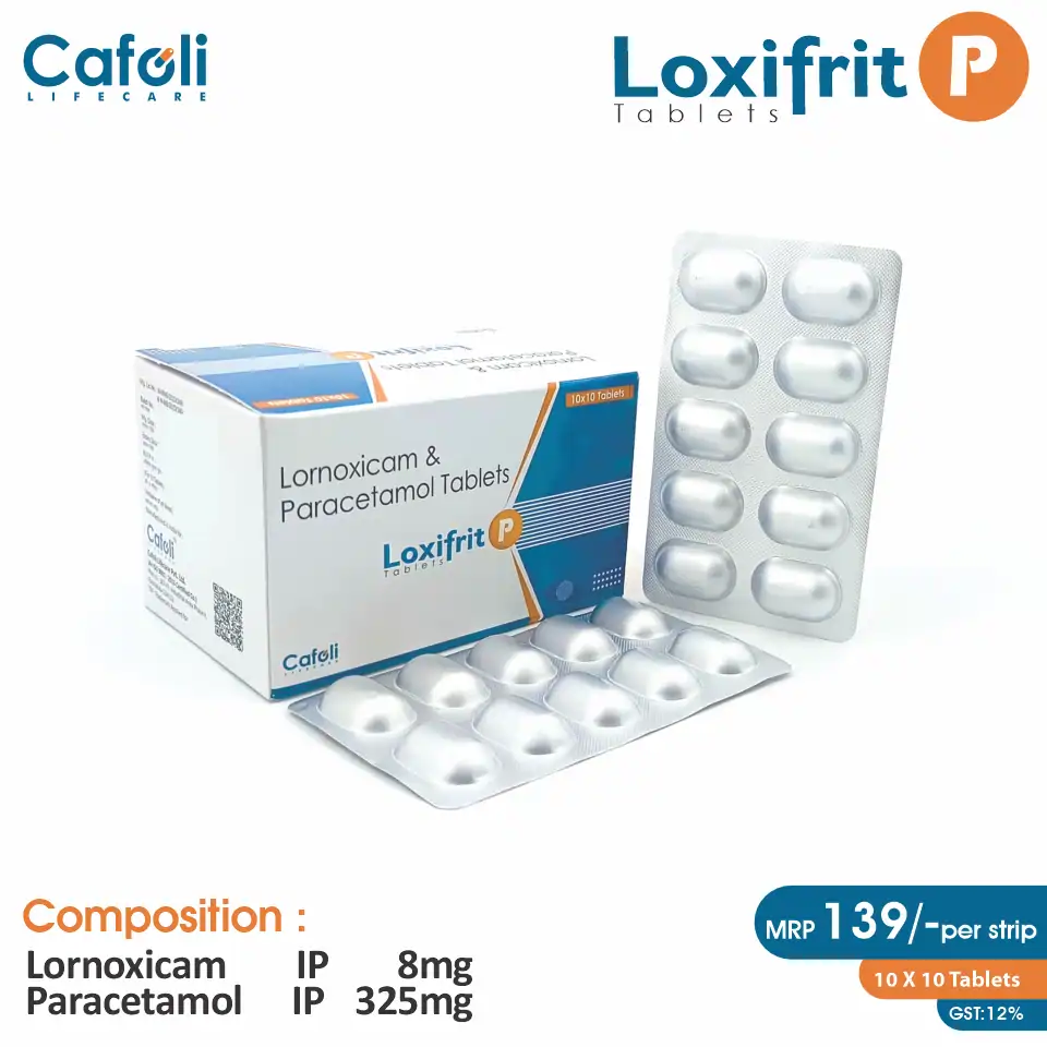 Lornoxicam (8mg) + Paracetamol (325mg) Tablet at Best Price in PCD Pharma Franchise for Pain Relief.